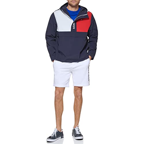 Tommy Hilfiger Męska kurtka retro lekka Taslan Popover wiatrówka, Nowa flaga granatowa, XXL