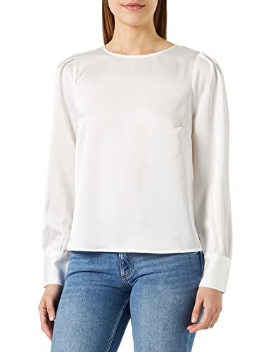 Vila Damska bluzka z długim rękawem, okrągły dekolt, Snow White, 40