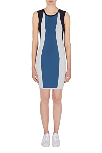 Armani Exchange Damska sukienka z kolorowym blokiem, logo z przodu na szyi, sukienka bez rękawów, Borówka amerykańska, S