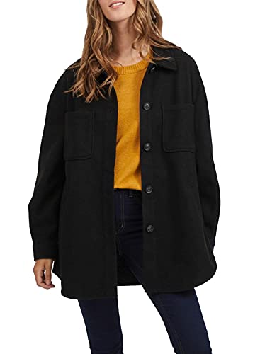 top bestseller a/s Damska koszulka Vikimmi L/S Jacket-Noos kurtka, czarny, M