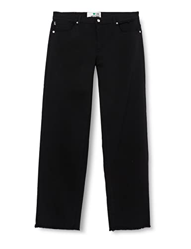 Love Moschino Damskie spodnie Boyfriend z marką Heart Back Tag Casual Pants, czarny, 26