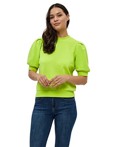 Minus Damski sweter Mika Crew Neck Puff Half Sleeve Sweat | Zielone bluzy UK | Jesienny sweter Rozmiar XXL, 3085 Jasna limonka, XXL