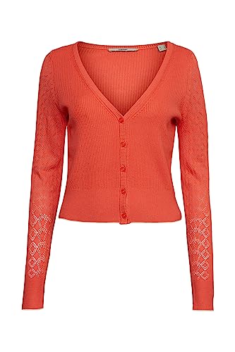 ESPRIT Damski 043EE1I302 kardigan, 870/CORAL ORANGE, L, 870 / Coral Orange, L