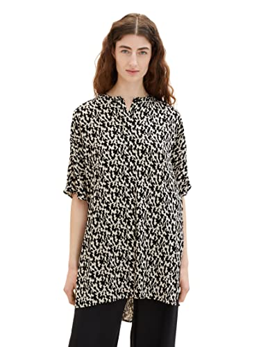TOM TAILOR Bluzka damska z długim wzorem, 32148 - Black Small Abstract Design, 36