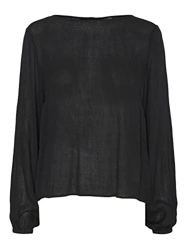 VERO MODA Damski top VMPOLLIANA LS WVN Top, czarny, M, czarny, M
