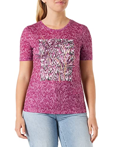 Gerry Weber Damska koszulka z krótkim rękawem z nadrukiem z przodu pół rękawa T-shirt z rękawami 1/2 z rękawami z półrękawami wzorzystymi, nadruk z przodu, Orchid, 42