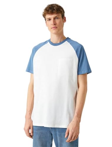 Koton Męski t-shirt Standart Fit Raglan Sleeve, indygo (740), XXL