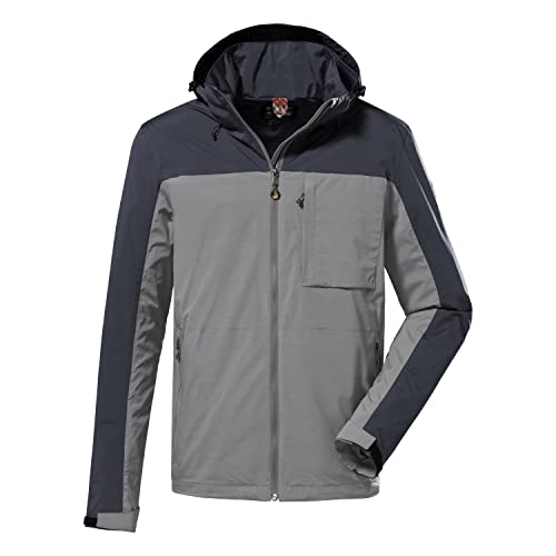 Killtec Męska kurtka funkcyjna/kurtka outdoorowa z odpinanym kapturem KOS 111 MN JCKT, średnioszara, M, 38022-000