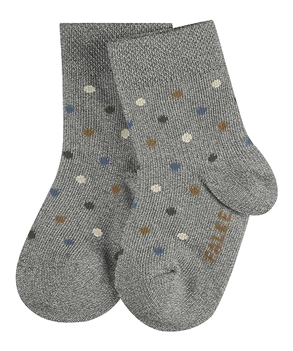 FALKE Skarpety Little Dot bawełniane niemowlęce białe szare wiele innych kolorów krótkie skarpetki dziecięce z motywem cienkie kolorowe z kropkami 1 para, szary (light grey 3400), 74/80 cm