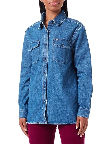 Lee Damska koszulka robocza, Mid Blues, S