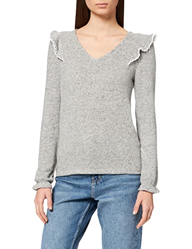 Naf Naf Damska koszulka Lavanda Ml t, Gris Chine, XS