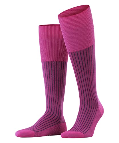FALKE Mężczyźni Podkolanówki Oxford Stripe M KH Bawełna długie z wzorem 1 Para, Czerwony (Berry 8390), 45-46