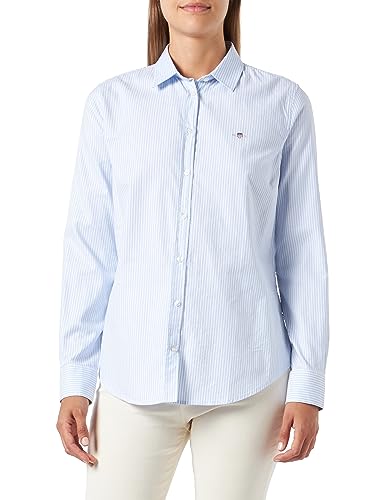 GANT Damska koszulka Slim Stretch Oxford Stripe Klasyczna koszula, jasnoniebieska, standardowa, jasnoniebieski, 34