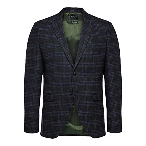 Selected Męska marynarka Slhslim-myloiver Blue Check BLZ B Noos, ciemnoszary, 46-L