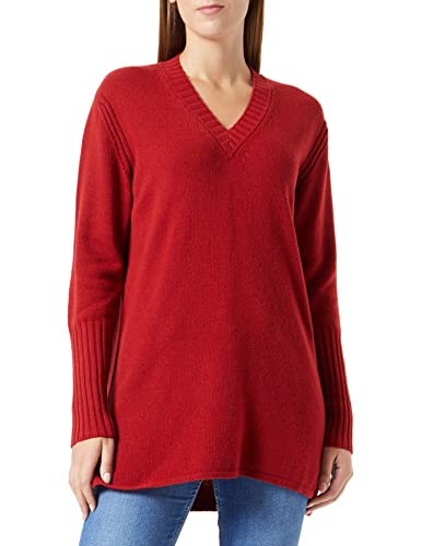 United Colors of Benetton Damski sweter z dekoltem w serek M/L 1244d400m, czerwony kardynał 38p, S