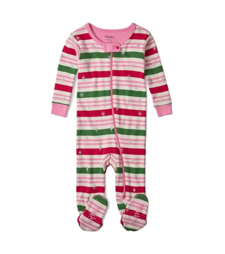 Hatley Świąteczne światła cukierkowe paski i sosny rodzinna piżama zestaw, Cukierki paski — stopki dla niemowląt, 12-18 Miesiące