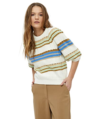 Peppercorn Damski sweter Miriam Puff z krótkim rękawem, niebieski pasek, XL, Marina Blue Stripe, XL