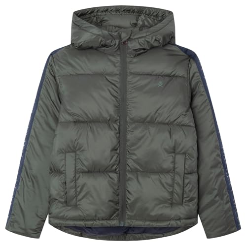 Hackett London Chłopięca kurtka z kapturem z logo Fz, Zielony (ciemnozielony), 3 Lat