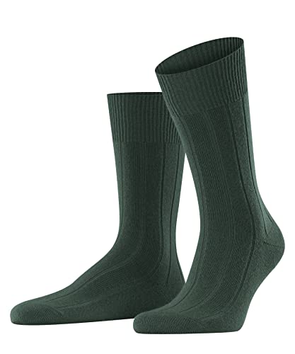 FALKE Mężczyźni Skarpety Lhasa Rib M SO Wełna Merynosa Kaszmir jednokolorowe 1 Para, Zielony (Hunter Green 7441), 39-42