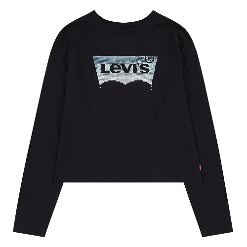 Levi's Koszulka dziewczęca Lvg Meet and Greet Glitter bat 4ej159, Kawior, 12 lat