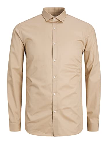 JACK & JONES Koszula męska z długim rękawem, Biały, dopasowany: slim fit, L