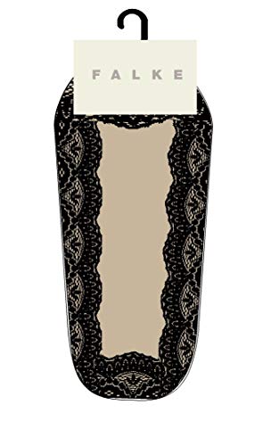 FALKE Damskie stopki koronkowe delikatne czarno-białe niewidoczne z motywem Low Cut z koronką 1 para, Schwarz (Black 3009), 35-36 EU