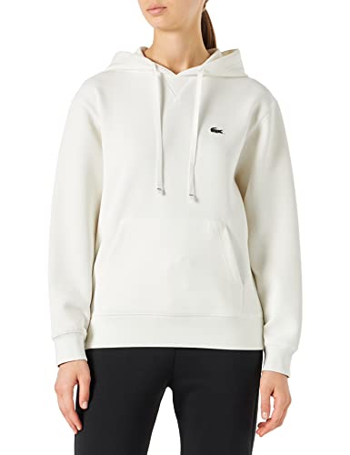 Lacoste Damska Bluza z Kapturem, Biały (Flour), 38