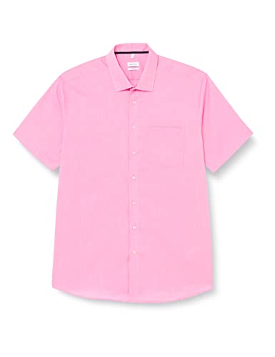 Seidensticker Męska koszula z krótkim rękawem, regular fit, różowa, rozmiar 42, Rosa, 42