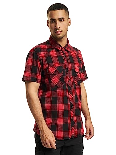 Brandit Klasyczna koszula męska z krótkim rękawem, czerwony/czarny, 6XL