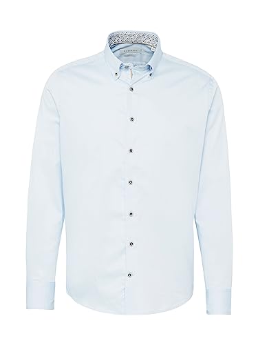 bugatti Męska koszula 9350-38504 z kołnierzem na guziki, jasnoniebieska, standardowa, jasnoniebieski, S