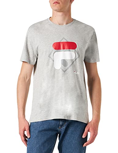 FILA Męski t-shirt z logo Summerfield, jasnoszary melanż, S, jasnoszary melanżowy, S
