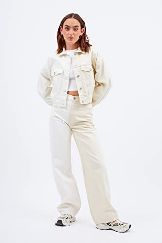 Dr Denim Damska kurtka jeansowa Tilly, dwukolorowa biała, L, Dwukolorowy biały
