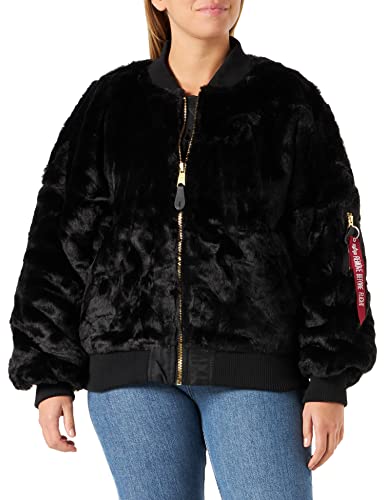 ALPHA INDUSTRIES Damska kurtka bomberka MA-1 OS Fur Wmn czarna, czarny, XL