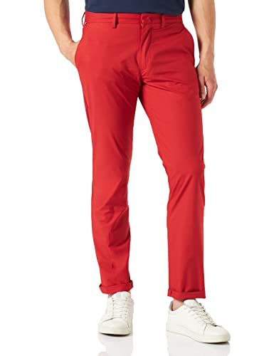 Tommy Hilfiger Denton Poplin Modern Chino Spodnie męskie, Cinnabar Red, 32W / 34L