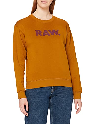 G-STAR RAW Damska bluza Premium Core Raw. Crewneck, żółty (Vulcan C235-3399), S