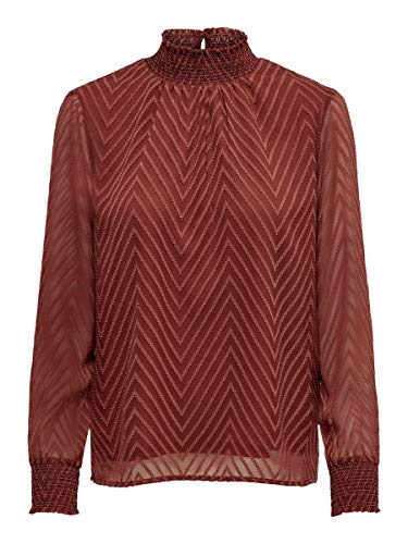 ONLY Damska bluzka Onlnew Kayla L/S Top WVN, czerwony (Henna Henna), 36