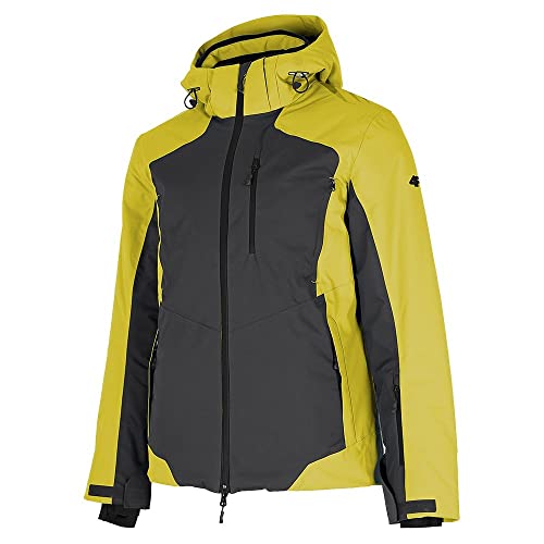 4F Męska kurtka narciarska Kumn010 dżinsy, cytryna, Cytryna, L