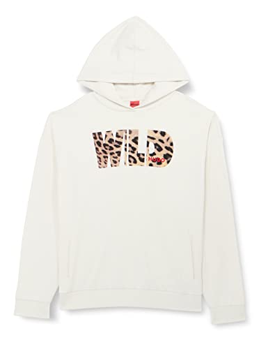 HUGO Damska bluza z kapturem Relaxed Hoodie_3, Open White110, M