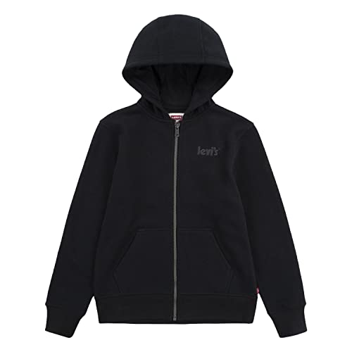Levi's Kids Chłopięca bluza z kapturem z logo Lvb z zamkiem błyskawicznym, czarna, 2 lata