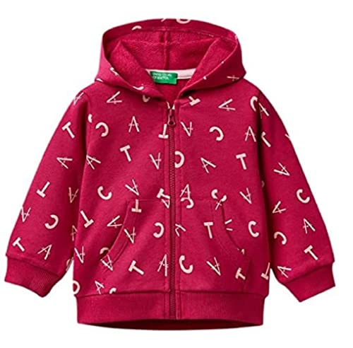 United Colors of Benetton Sweter dziewczęcy kardigan, Rosa 64 g, 3 Miesiące