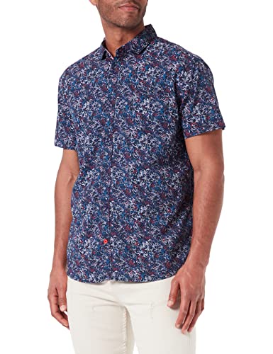 Timezone Męska koszula z nadrukiem, Navy Bikes, M