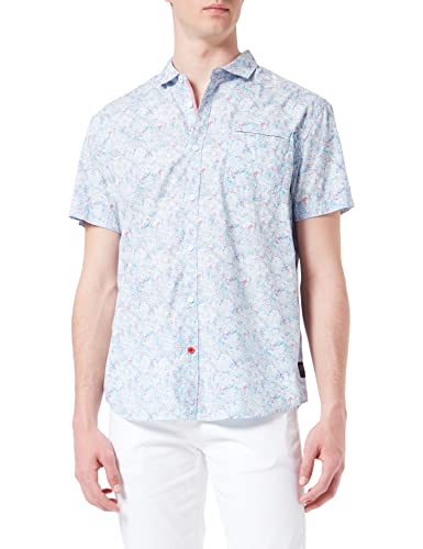 Timezone Męska koszula z nadrukiem, Pale Blue Bikes, 3XL