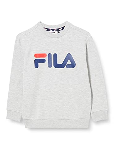FILA Bluza dziecięca BABINA GREDA Classic Logo Crew Sweatshirt, Light Grey Melange, 86/92, jasnoszary melanżowy, 86-92