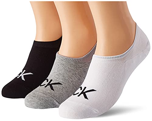 Calvin Klein Męskie skarpety męskie Footie Calvin Klein Logo Liner Socks 3 Pack, Szary melan? (Mid Grey), rozmiar uniwersalny