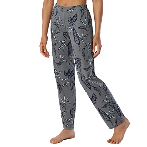 Schiesser Damskie spodnie od piżamy Schlafhose Lang, Zielony kwiatowy, 64