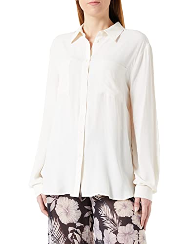 Pinko Damska bluzka Nora Camicia Crepe DE Chine, N96_FUMO Bianco, 42, N96_fumo bianco