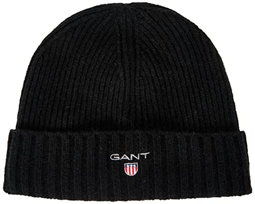 GANT Męska czapka beanie D1. Wool Lined, czarna, S-M