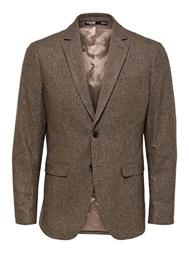 SELECTED HOMME Męska marynarka SLHSLIM-Adrian BLZ B NOOS, Brownie, 48, Brownie, 48