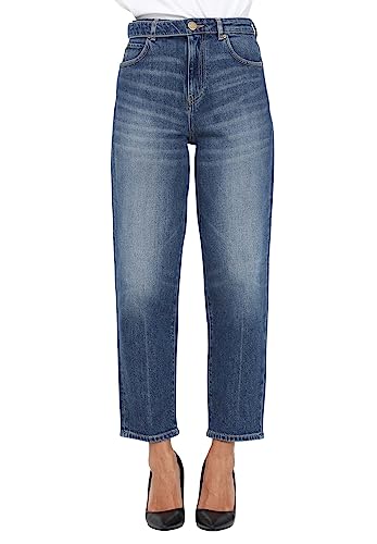 Pinko Maddie Sash Mom Fit Denim Comf Dżinsy Damskie, Pjz_pranie Vintage Średni Ciemny, 30