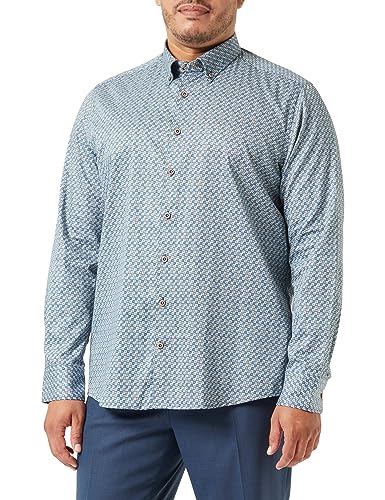 bugatti Męska koszula rekreacyjna rękaw 1:1, Marine-390, XL